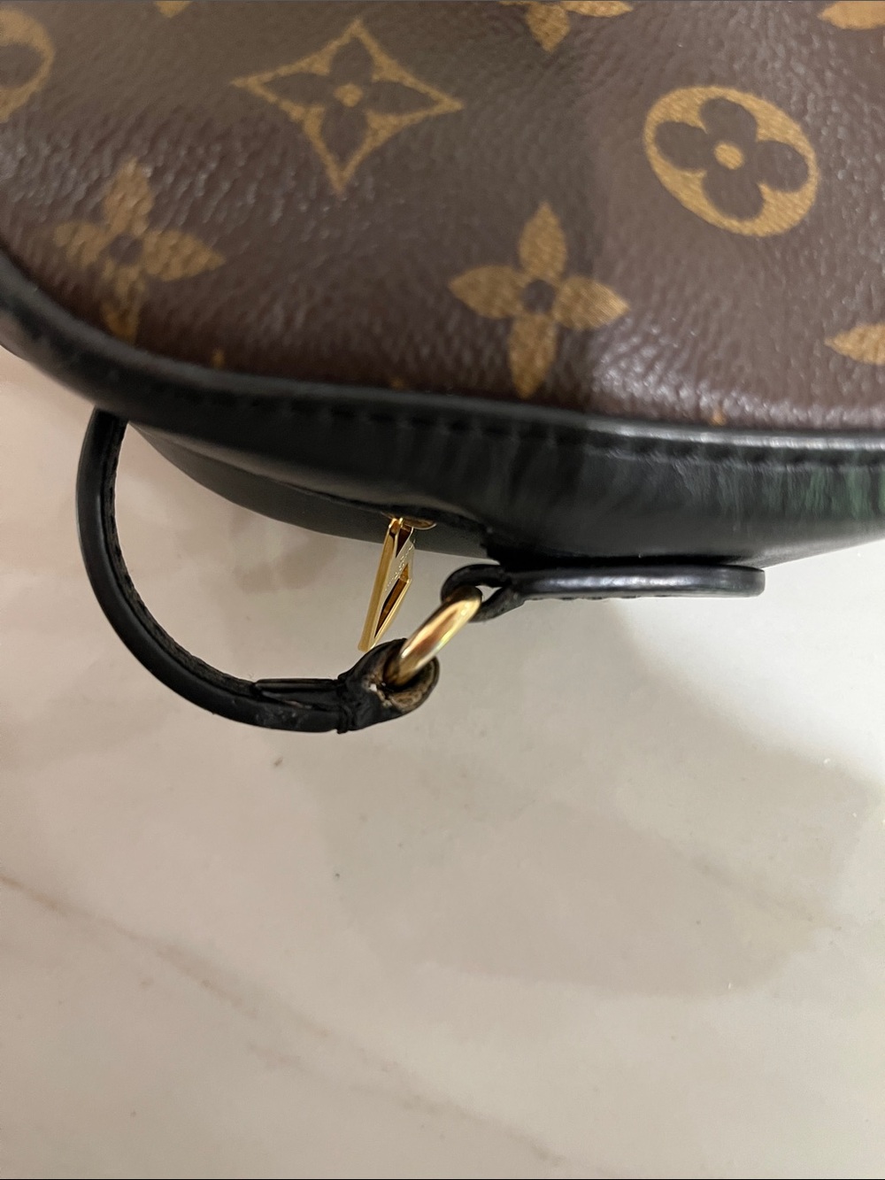 Louis Vuitton Monogram Santoinge Canvas Crossbody Bag in Brown with Black Trim - Picture 10 of 10